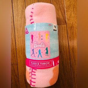 NEW Barbie and Friends Pink Fleece Throw Blanket